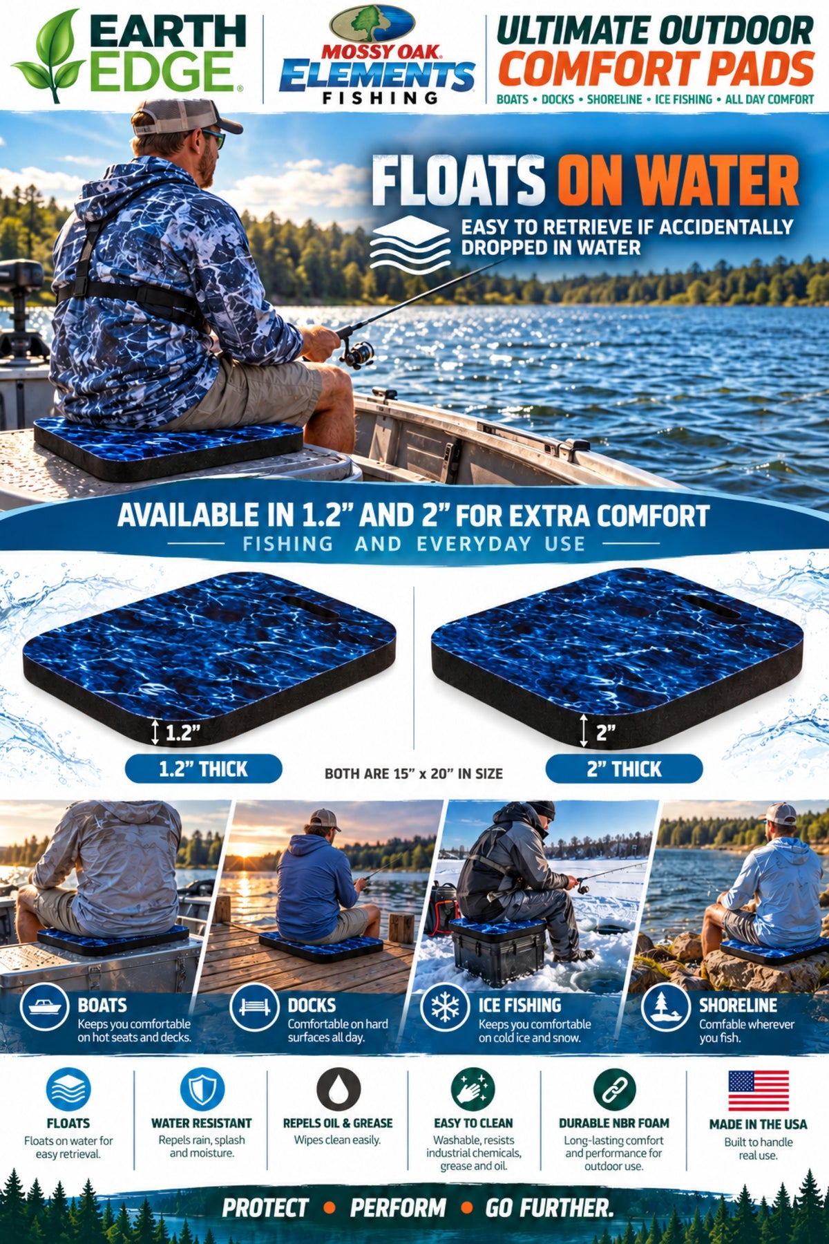 Mossy Oak Elements Aqua Fishing Pads